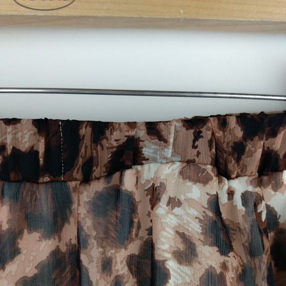 Womens Leopard Print High Low Hem mini maxi shear skirt with slip - Picture 4 of 8